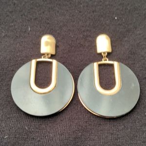 Black and gold statement earrings